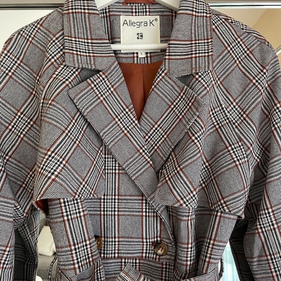 Allegra K - Plaid Jacket/Blazer Button Belted - L - Picture 8 of 16